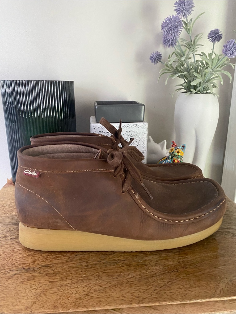 Clarks Stinson Hi Beeswax Leather Wallabee Chukka Boots Men’s 8.5M Crepe Sole - Picture 4 of 15
